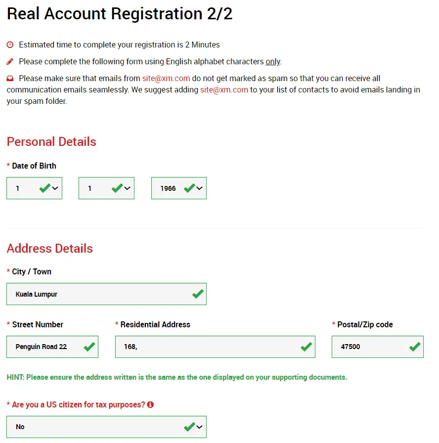 Xm real account registration 2 2 a