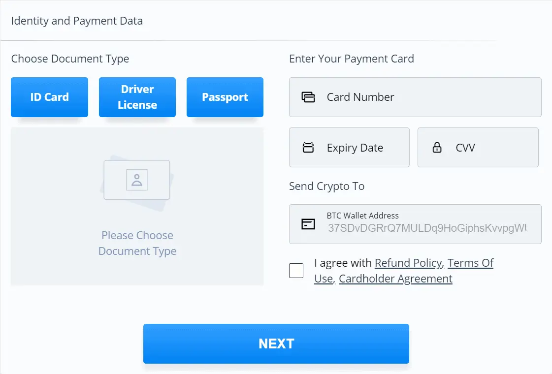 PrimeXBT Review Alternative Deposit Identity and Payment Data