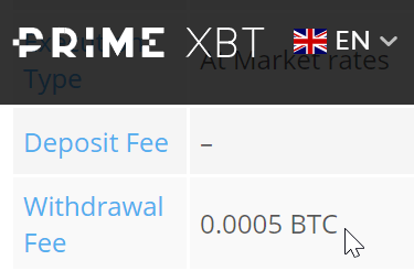 PrimeXBT Review Withdrawal Fee