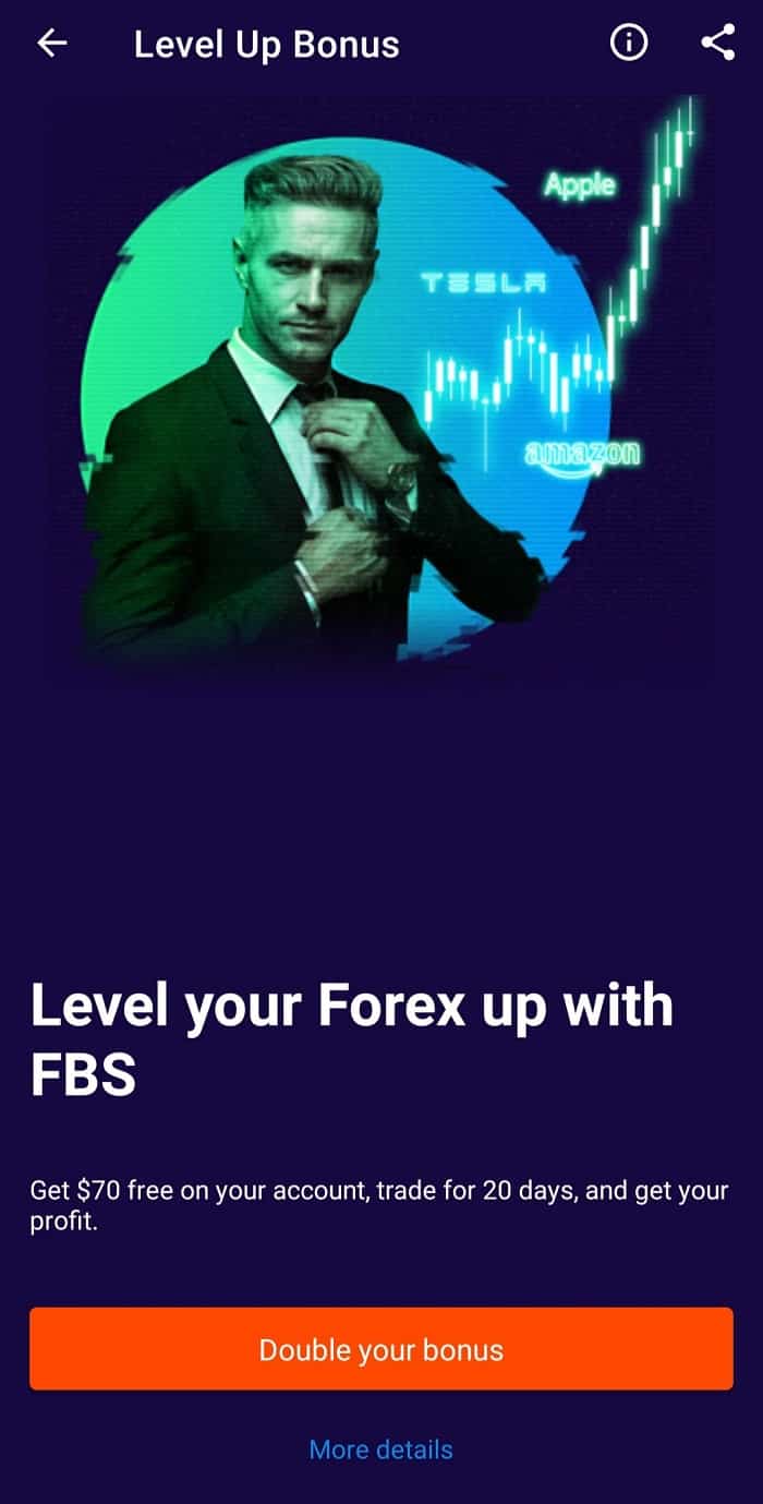 FBS App Level Up Bonus Screen