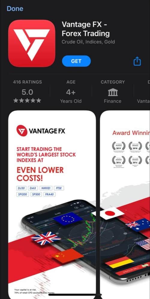 VantageFX $50 NDB App Store