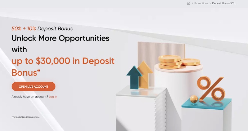 Vantage ─ 50% + 10% Deposit Bonus