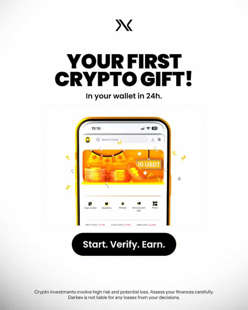 Darkex Crypto No Deposit Bonus - 10 USDT KYC Bonus - Forex Penguin