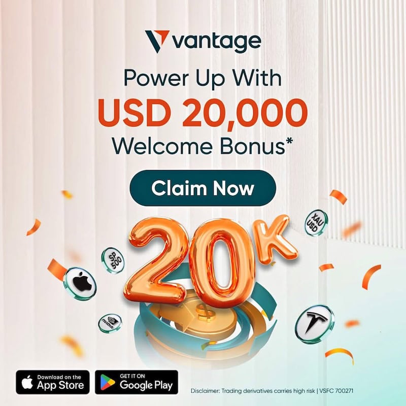 Vantage Continues to Empower Traders with Its Popular 100% + 20% Cumulative Deposit Bonus — Up to $20,000 in Bonus Credits