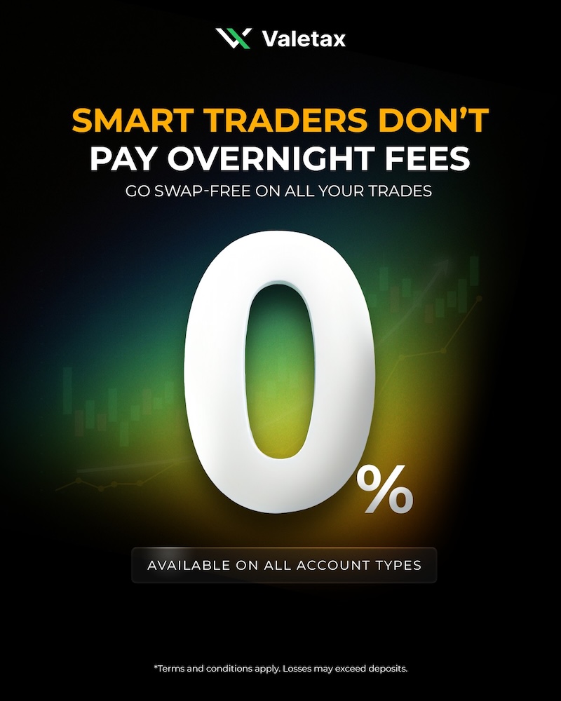 Trade Without Overnight Fees: Valetax Launches SWAP-Free Trading Across All Account Types
