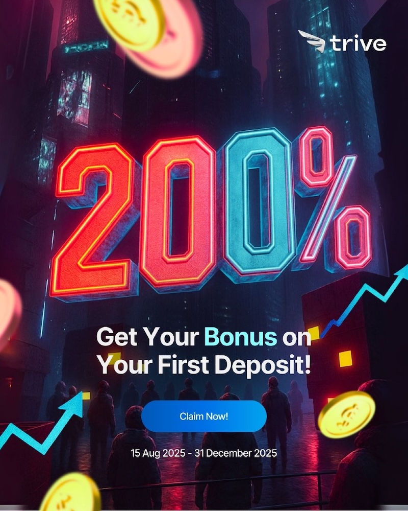 Trive Launches Powerful 200% Welcome Bonus and 50% Redeposit Rewards — Boost Trading Margin Up to $35,000