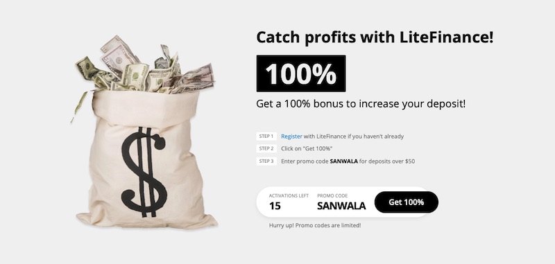 LiteFinance - 100% Trading Bonus