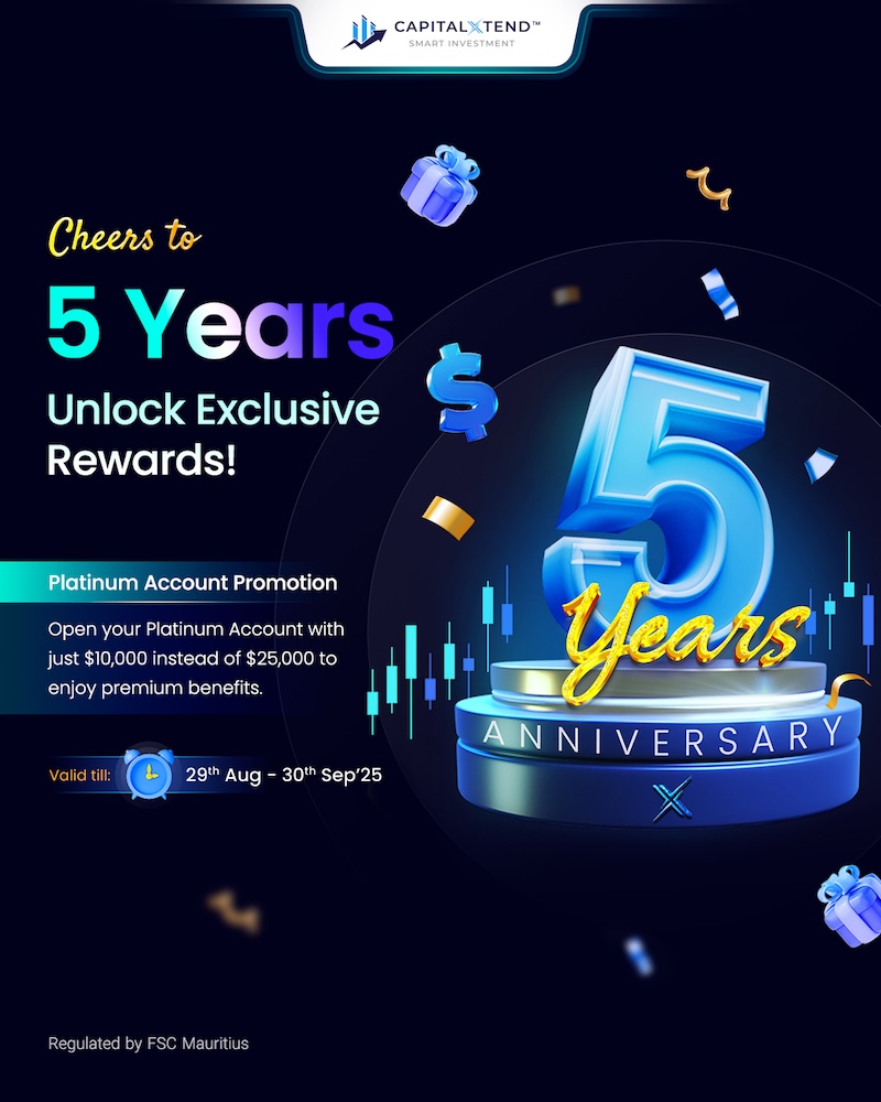CapitalXtend Turns 5: Unlock Platinum Account Benefits with Just $10K — Limited-Time Offer Ends September 30