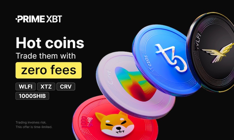 Trade WLFI, XTZ, CRV & 1000SHIB Crypto Futures with Zero Fees and Up to 150x Leverage on PrimeXBT