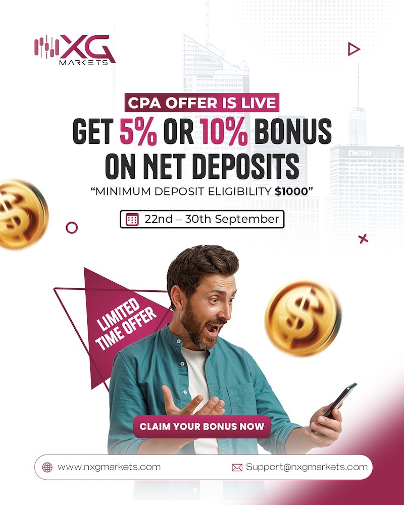 NXG Markets Launches Exclusive CPA Trading Bonus: Earn Up to 10% Instant Credit on Deposits of $1000+ from September 22–30