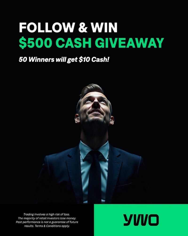 YWO Broker Launches $500 Giveaway – 50 Verified Followers to Win $10 Each
