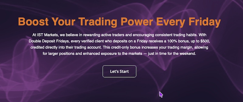 Boost Your Trading Power Every Friday with IST Markets’ 100% Double Deposit Bonus Up to $500