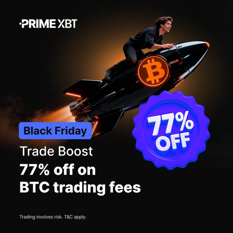 PrimeXBT Black Friday Promo: 77% Off Bitcoin Trading Fees on Crypto Futures