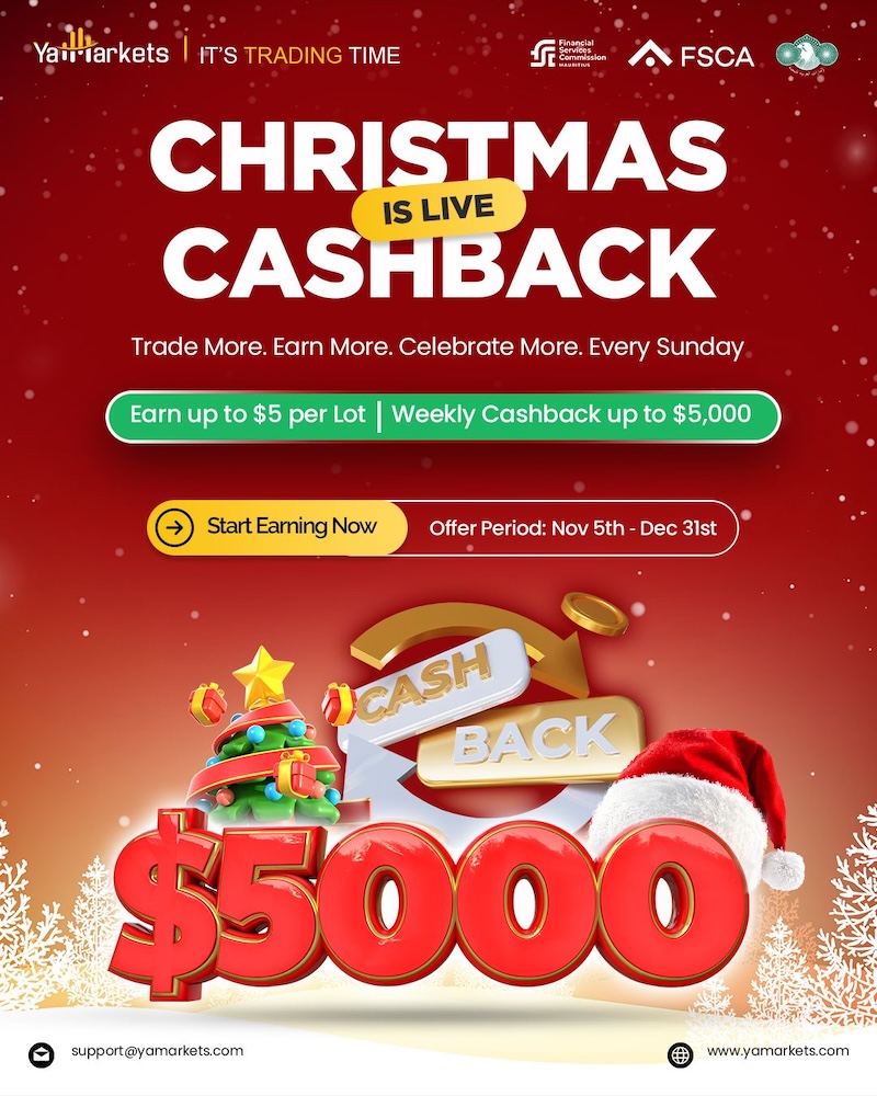 Celebrate Profits This Christmas: YaMarkets Offers Weekly Cashback Up to $5,000