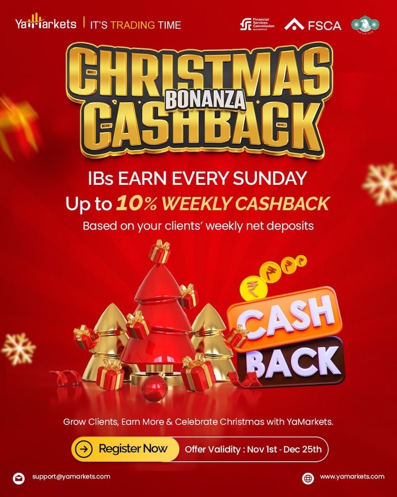 YaMarkets Launches Festive “Christmas Cashback” Program for Introducing Brokers — Weekly Rewards Through December 25, 2025