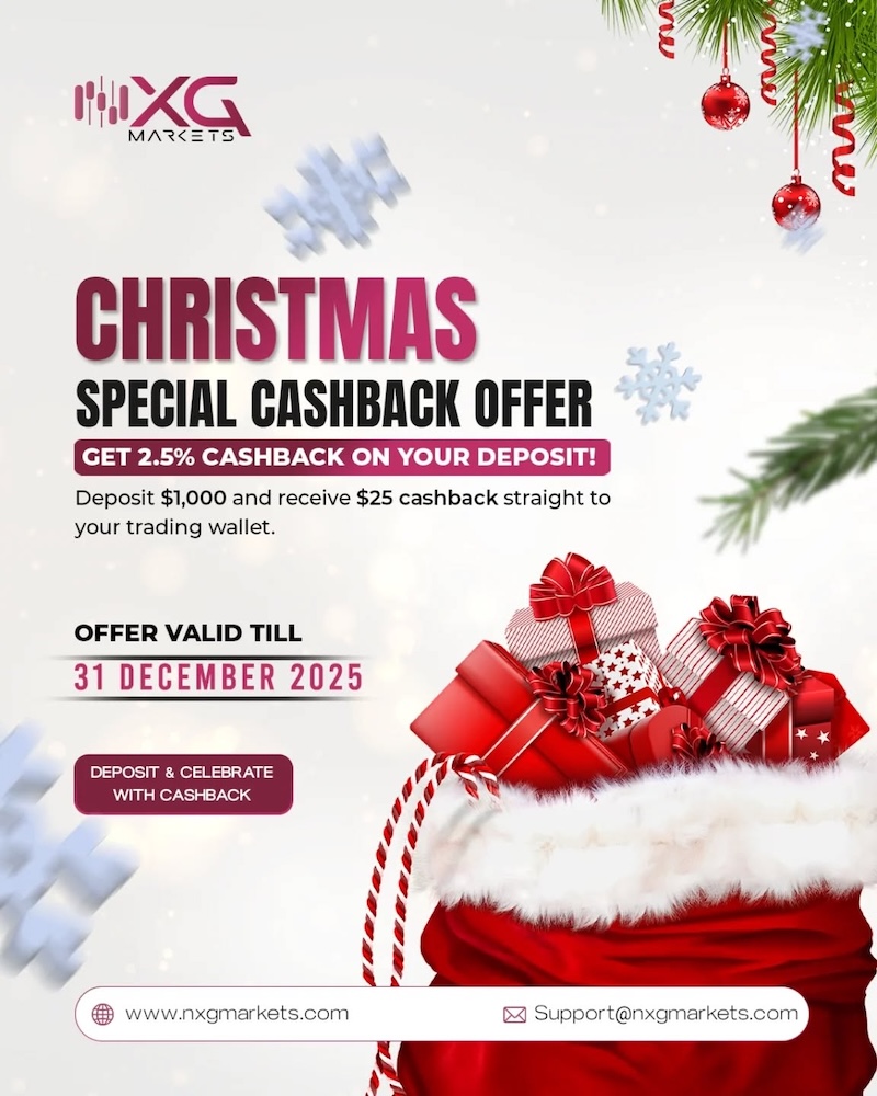 Christmas Cashback Special: Get 2.5% Instant Bonus on $1,000 Deposits at NXG Markets