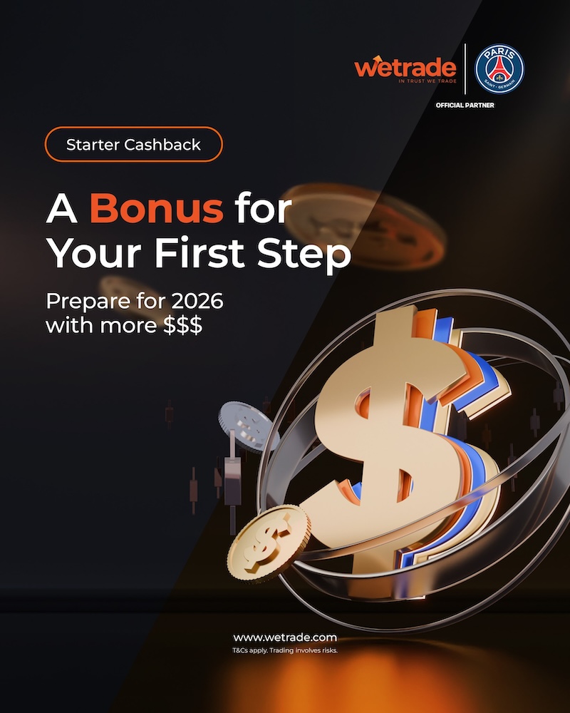 WeTrade December Starter Cashback: Earn $2 per Standard Lot on Your First Deposit