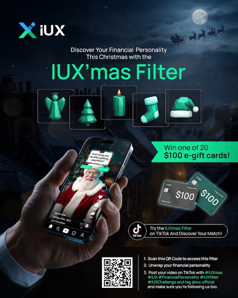 Discover Your Financial Personality with IUX'mas AR Filter & Win $100 Gift Cards