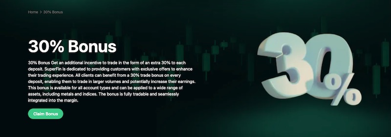 SuperFin - 30% Deposit Bonus