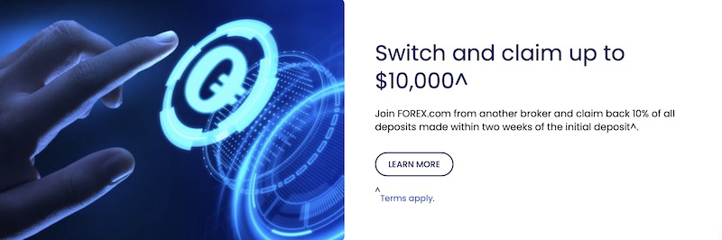 FOREX.com - Up to $10,000 Switcher Bonus