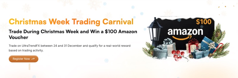 UltraTFX Christmas Week Trading Carnival: Win a $100 Amazon Voucher