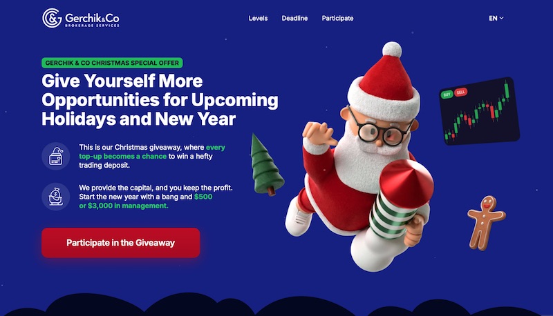 Gerchik & CO Christmas Giveaway: Win Up to $3,000 in Trading Deposits