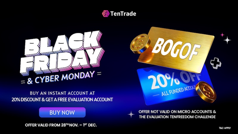 TenTrade Launches 4-Day Black Friday & Cyber Monday Promotion with BOGOF and 20% Funded Account Discounts