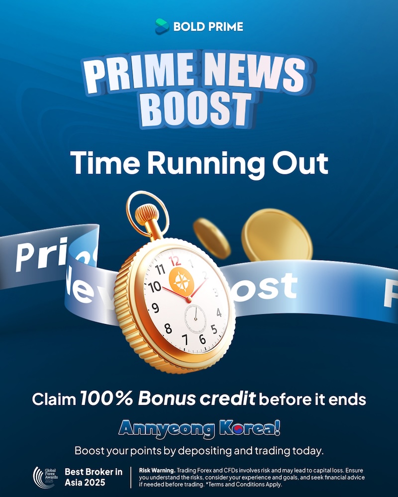 Bold Prime Launches 24-Hour “News Boost” With 100% Deposit Bonus for MT4/MT5 Prime Standard Traders