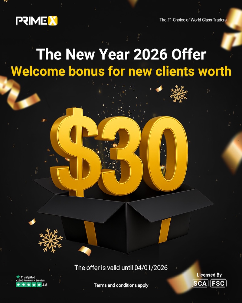 Kickstart 2026 with PrimeX Capital’s $30 New Year Welcome Bonus