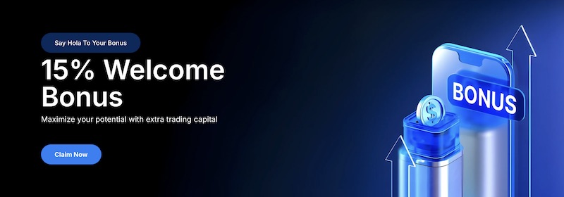 Hola Prime Markets - 15% Welcome Bonus