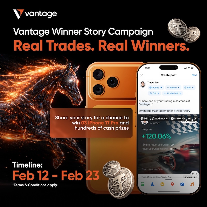 Vantage Ignites “Real Trades. Real Winners.” Campaign with 3 iPhone 17 Pro Grand Prizes and USDT Rewards