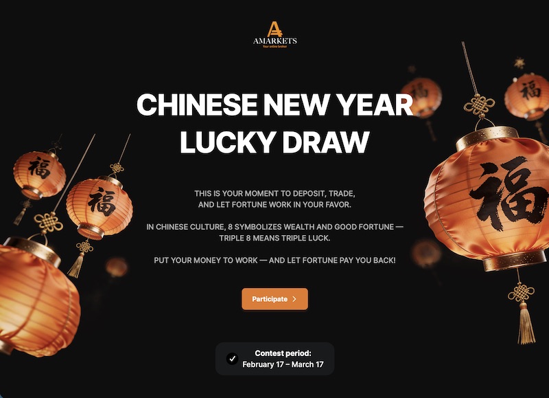 AMarkets Celebrates Lunar New Year with 888 Lucky Draw Promotion