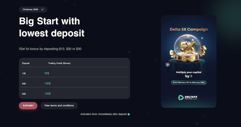 DeltaFX - 5X Deposit Bonus