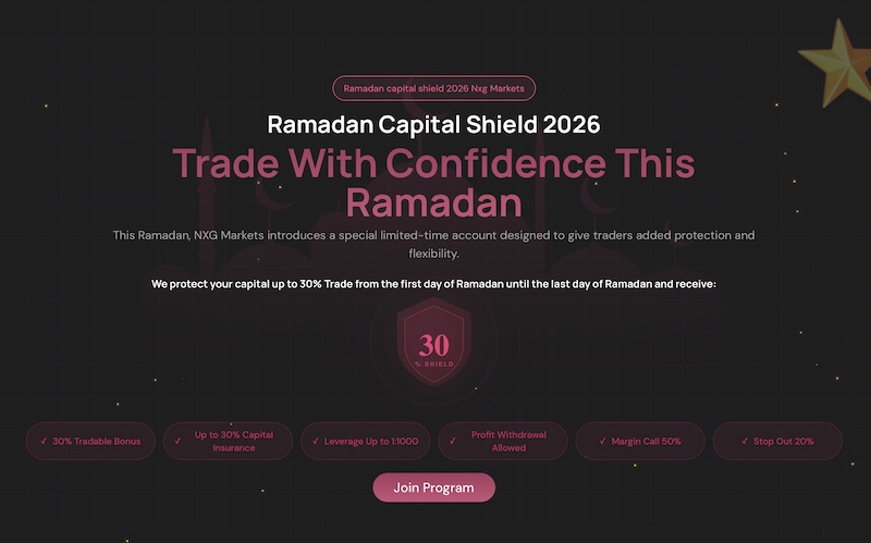 NXG Markets Launches Ramadan Capital Shield 2026 with Up to 30% Capital Insurance and Instant 30% Tradable Bonus