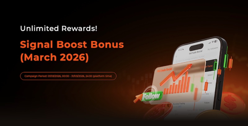 WeTrade Ignites March Trading with Signal Boost Bonus Offering Unlimited $2 Per Lot Cashback