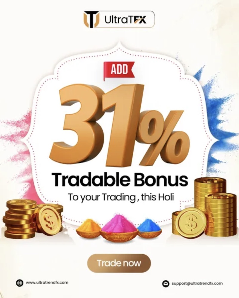 UltraTFX 31% Holi Month Tradable Bonus – Boost Trading Power Now