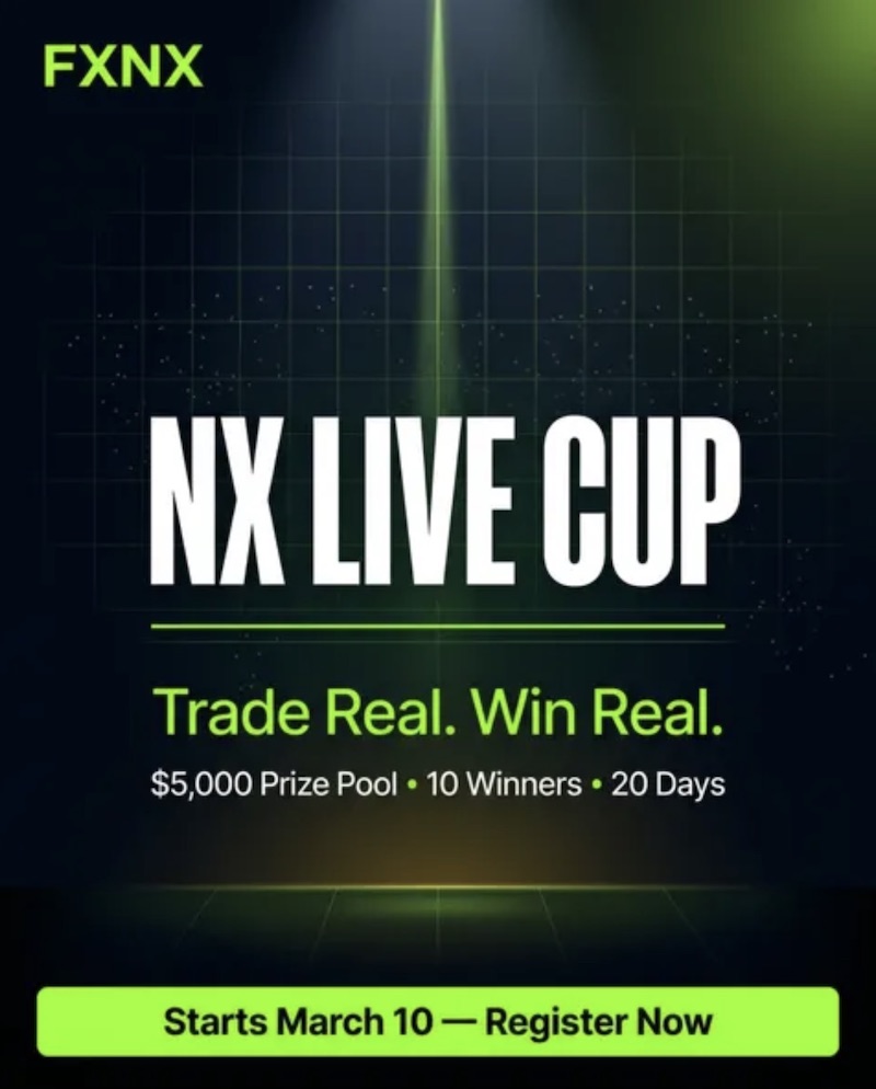 FXNX NX Live Cup March 2026: Trade Real Accounts for a $5,000 Prize Pool