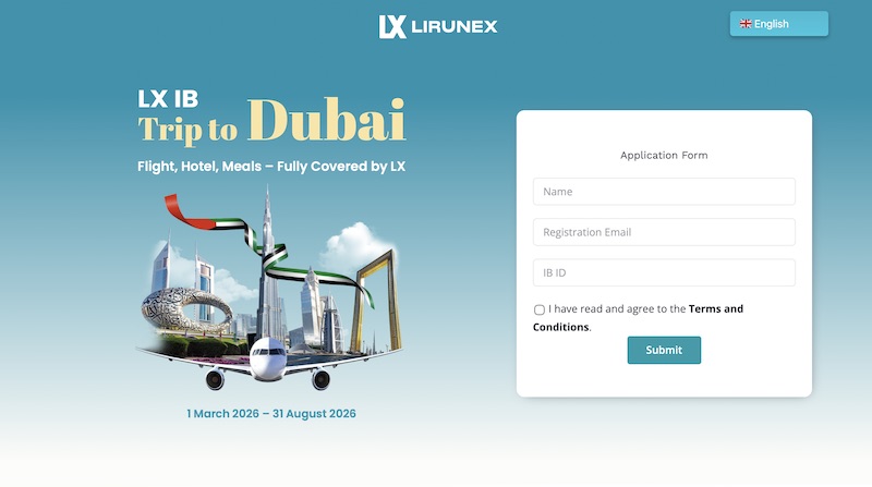 Lirunex Launches Exclusive Dubai Trip Rewards for Top Direct Network Traders and IBs, Covering Flight, Hotel & Meals