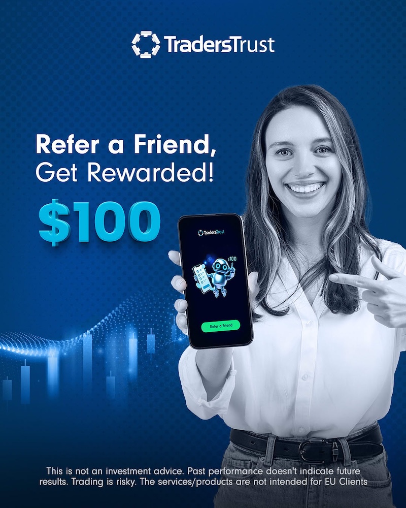 TradersTrust Launches $100 Refer a Friend Program With Unlimited Earning Potential