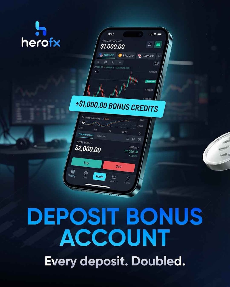 HeroFX Introduces 100% Deposit Bonus Account with Automatic Bonus Credits on Every Deposit