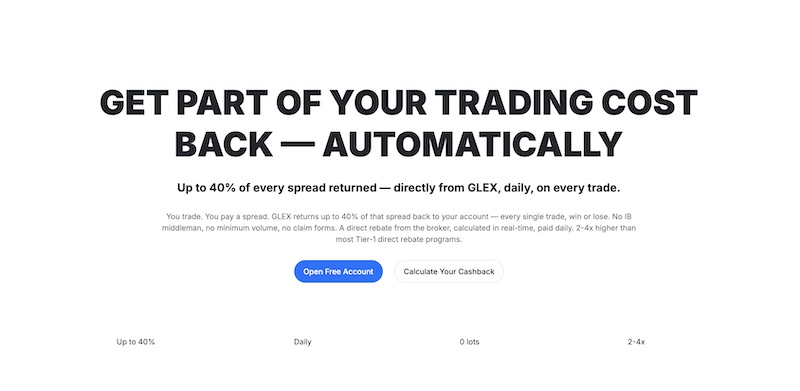 GLEX Introduces Up to 40% Forex Spread Cashback With Automated Daily Rebates and Tiered Reward System
