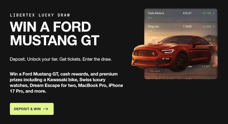 Libertex Lucky Draw Promotion: Win Ford Mustang GT, Cash & Luxury Prizes with Deposits from $200