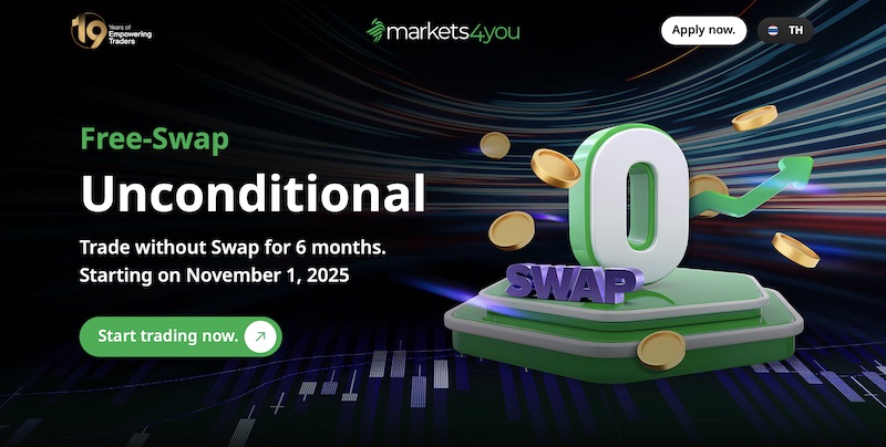 Markets4you Unveils Free-Swap Offer: Trade 6 Months Swap-Free on 50 Assets with Zero Deposit or Conditions