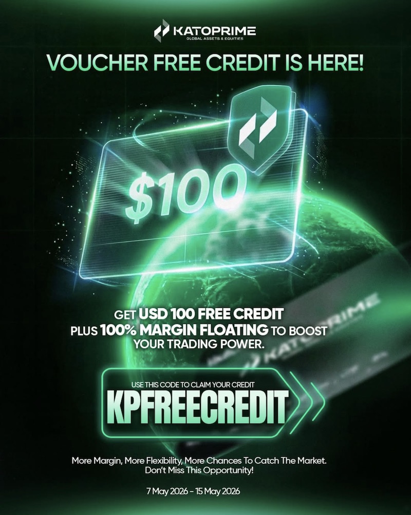 Kato Prime Unveils USD100 Free Credit Bonus with 100% Margin Floating via Limited-Time Voucher Promotion