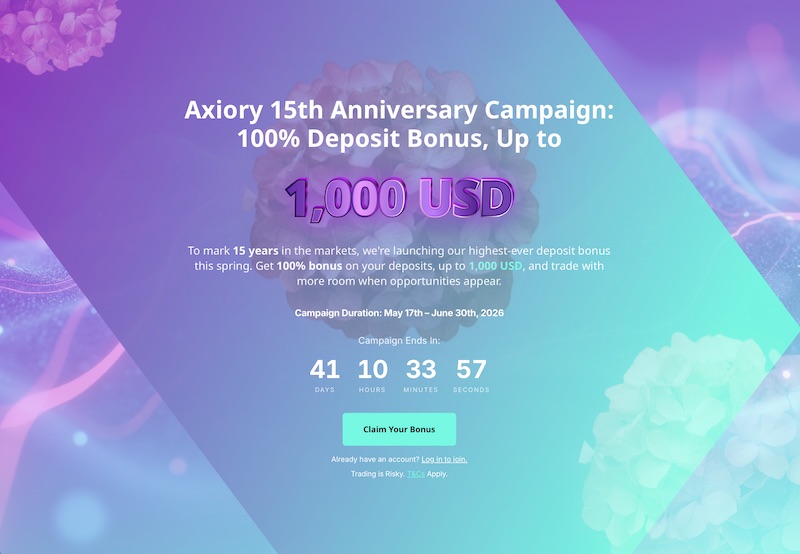 Axiory - 100% Deposit Bonus