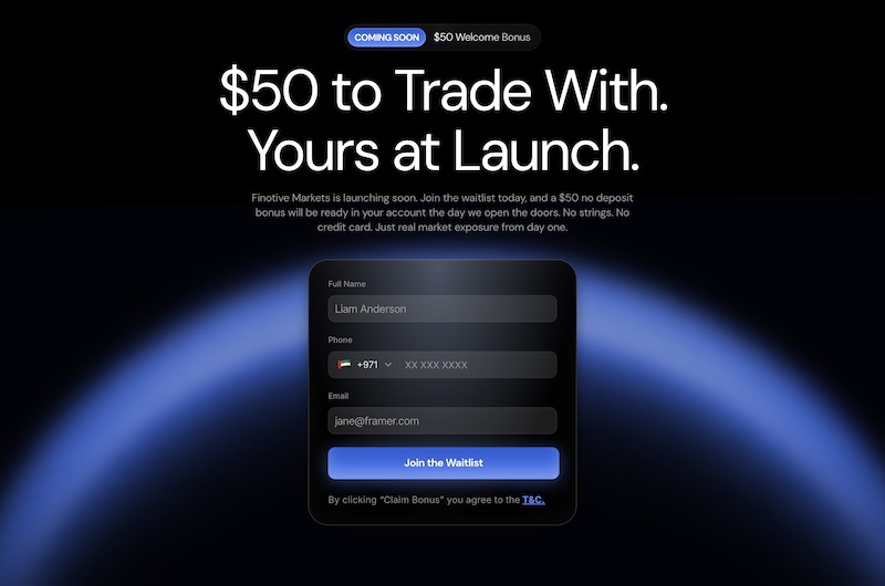 Finotive Markets - $50 No Deposit Bonus