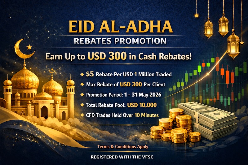 Vantage Launches Eid Al-Adha Rebates Promotion 2026: Earn Up to $300 Cash Back on CFD Trading Volume