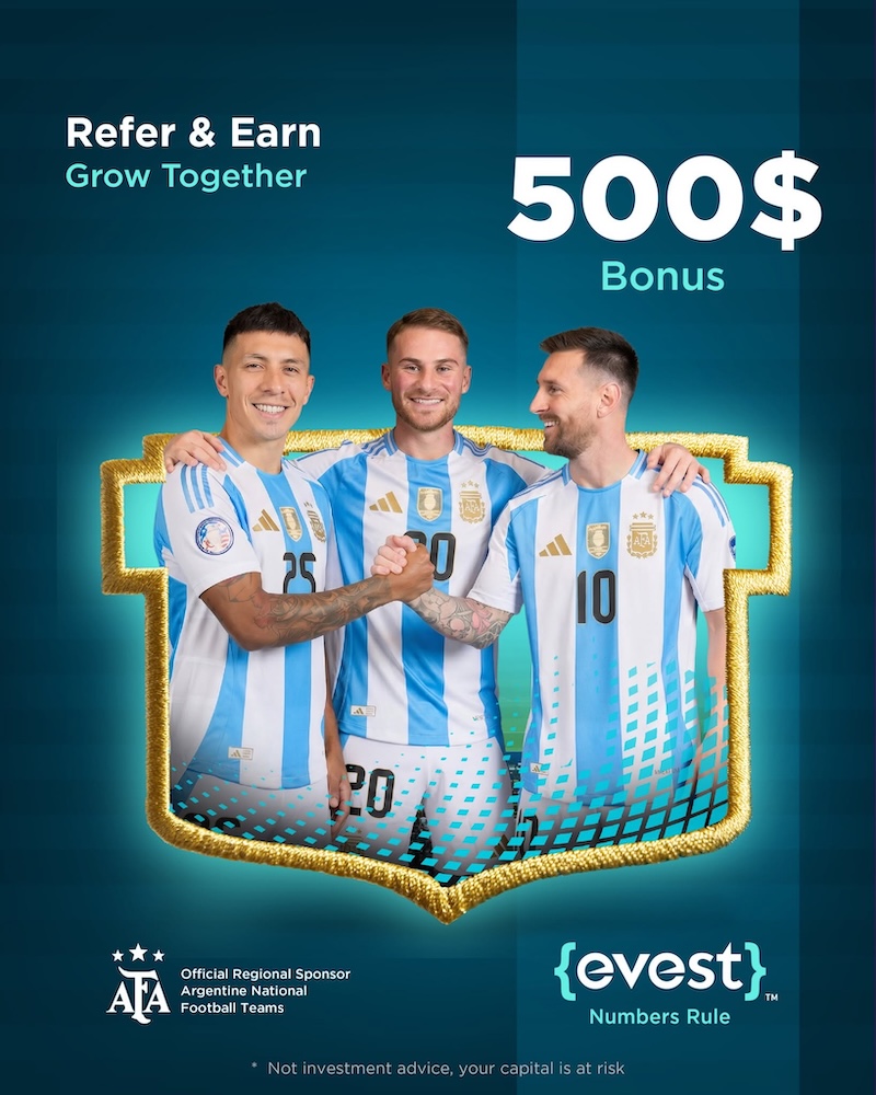 Evest Referral Program Offers $500 Bonus for Every Successful Friend Deposit Referral
