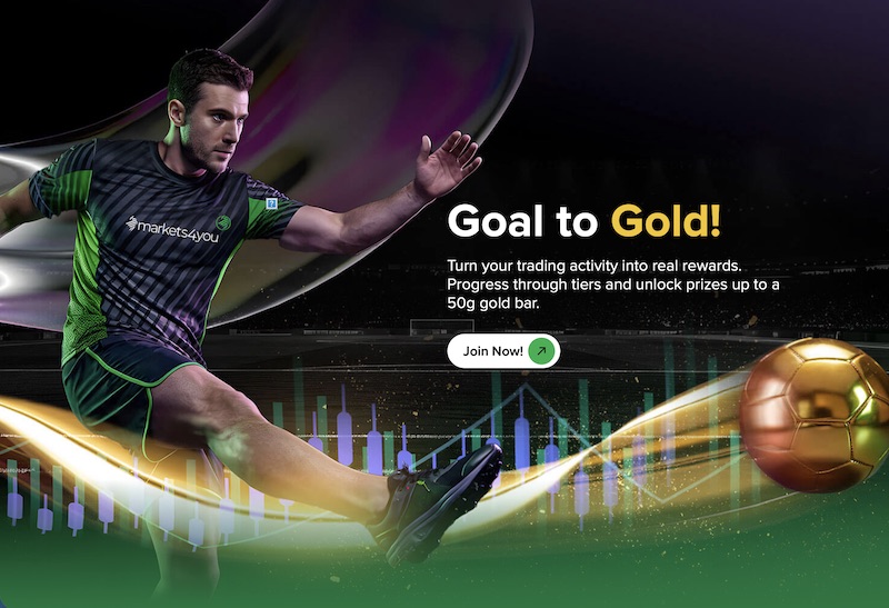 Markets4you Launches “Goal to Gold!” Forex Trading Promotion With Rewards Up to a 50g Gold Bar