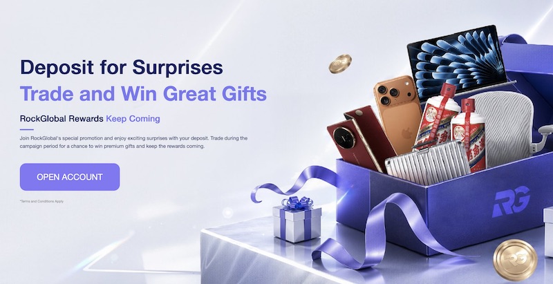 RockGlobal “Deposit for Surprises” Promotion: Trade, Deposit & Win Premium Gifts with ECN Spreads from 0.0 Pips